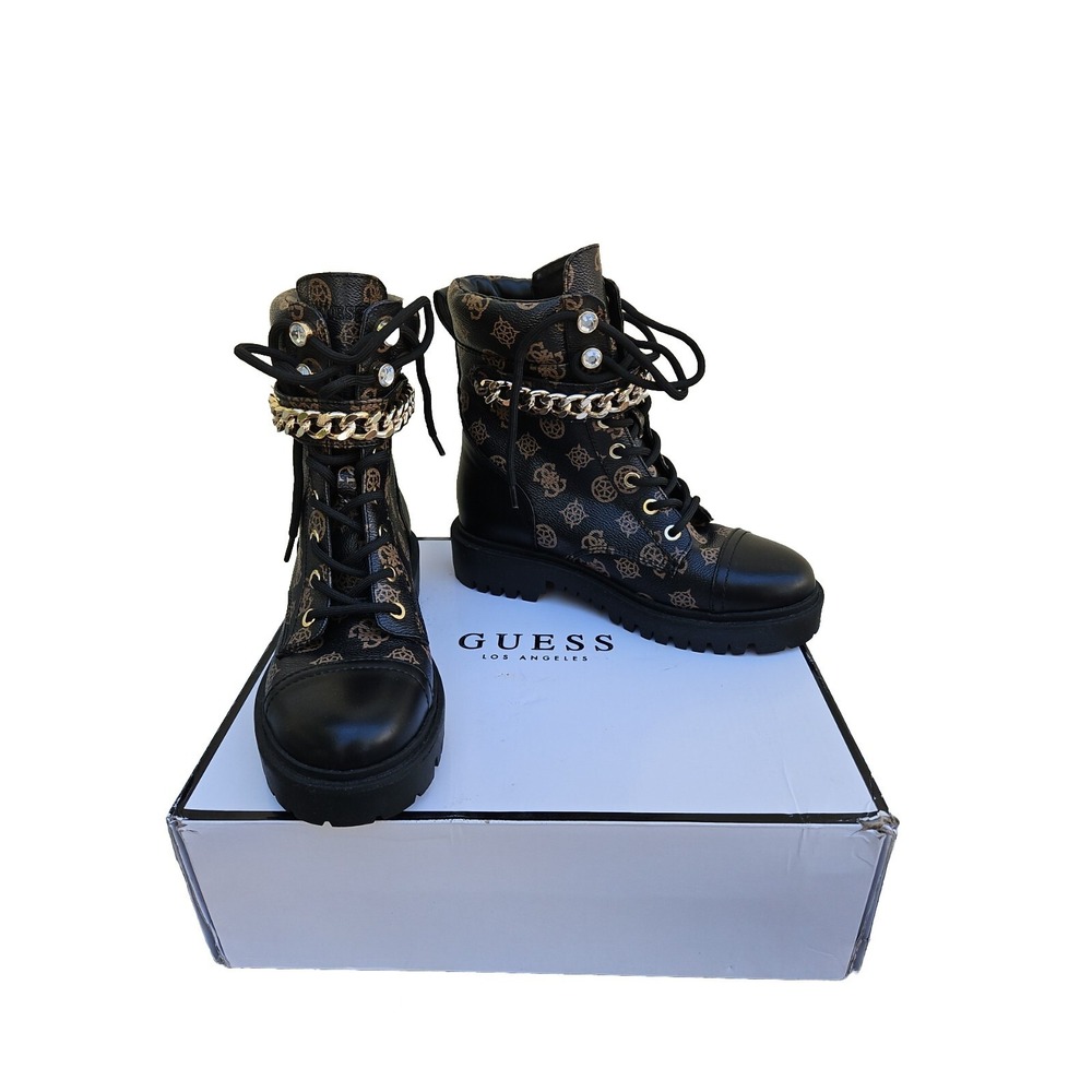 WOMENS GUESS ODYSSA FASHION HIKER COMBAT BOOTS SIZE 6.5